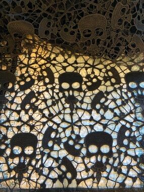 Black Skull Lace Fabric